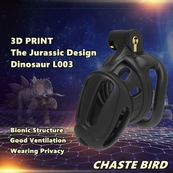 2023 NEW 3D Print Jurassic Design Breathable Cock Cage 2 Types of Penis Rings Male Chastity Device Adult Products Sex Toys L003