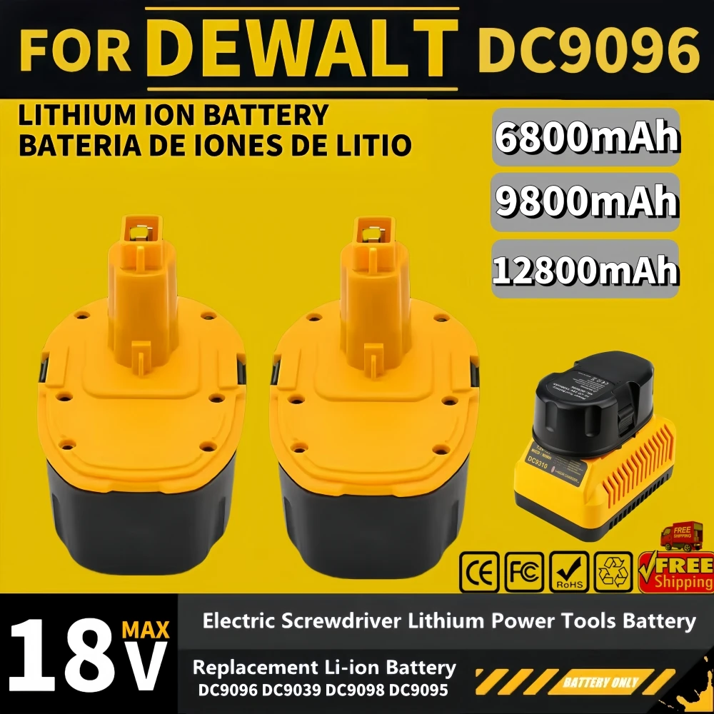 Dla 18V Dewalt 6.8/9.8/12.8Ah akumulator do elektronarzędzi, z DeWalt DC9096 DE9039 DE9095 DW9098 DW9096 wymiana baterii kompatybilny