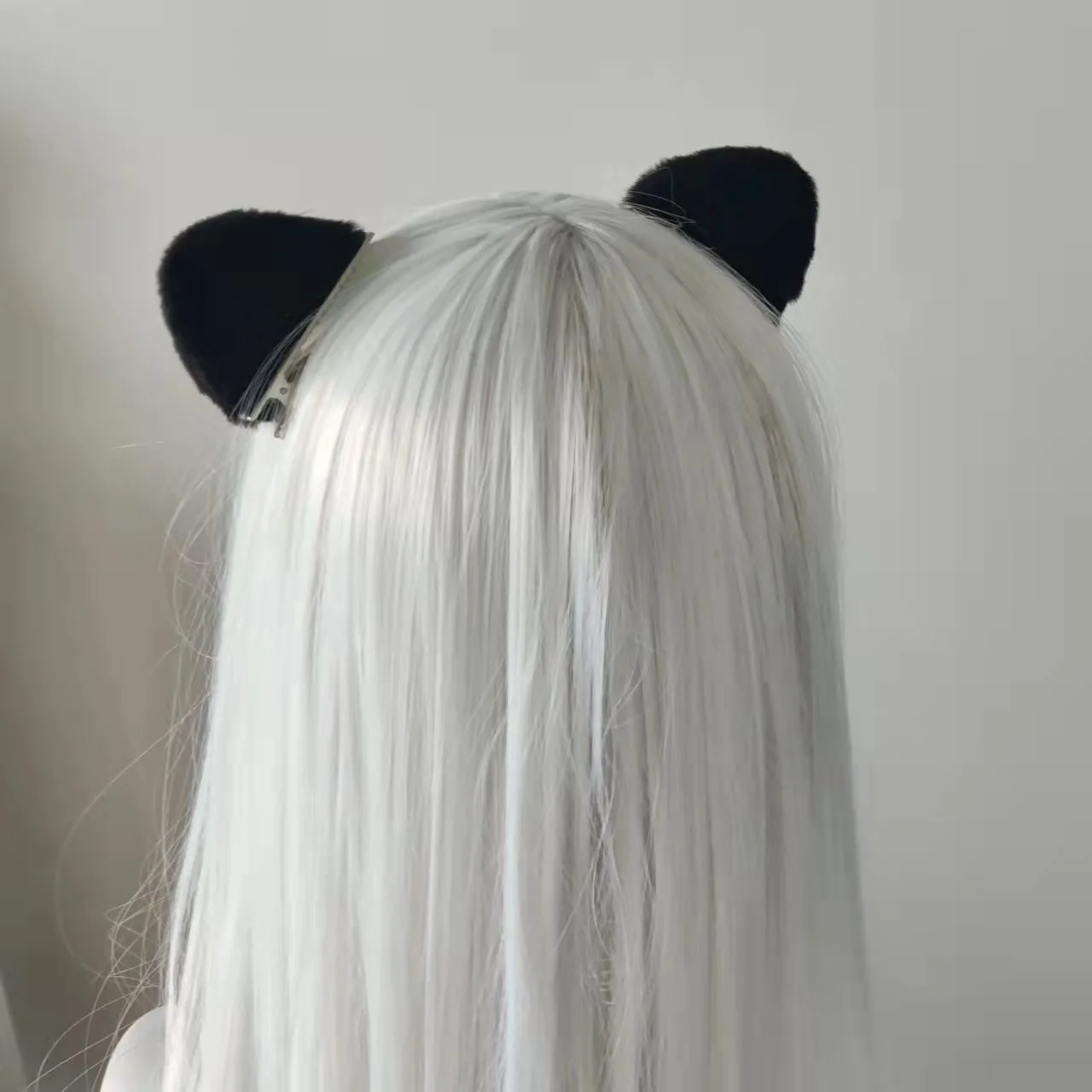 Épingles à cheveux en oreilles de chat en peluche douce pour filles, jolie pince à cheveux en fourrure, accessoires de cosplay, noir, Y2K, 1 paire