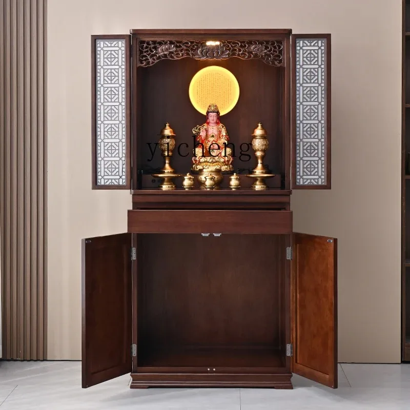 Buddhist Shrine Offering Table Shrine Cabinet Standing Cabinet Rural Household God Of Wealth Cabinet Shrine OfferingD24