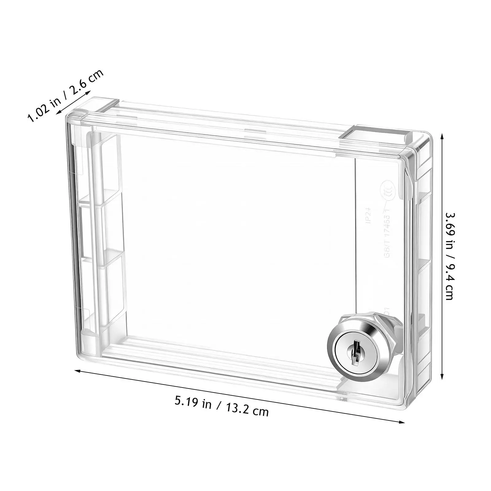 1Set Lockable Central Air Conditioning Switch Cover Baby Proof Plastic Thermostat Box Cover with Key for Kids Electrical Safety