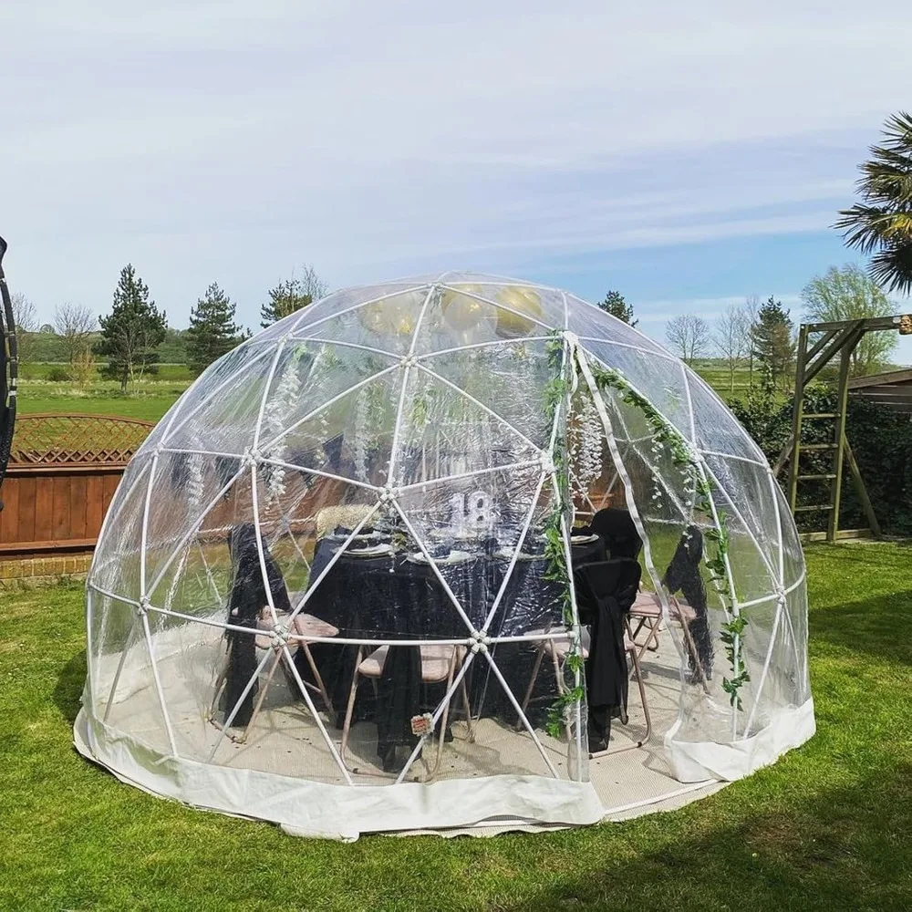 Garden Dome Igloo, 12ft Clear Outdoor Bubble Tent, Weatherproof Greenhouse Igloo Tent Dome for Winter Outdoor Yard Parties