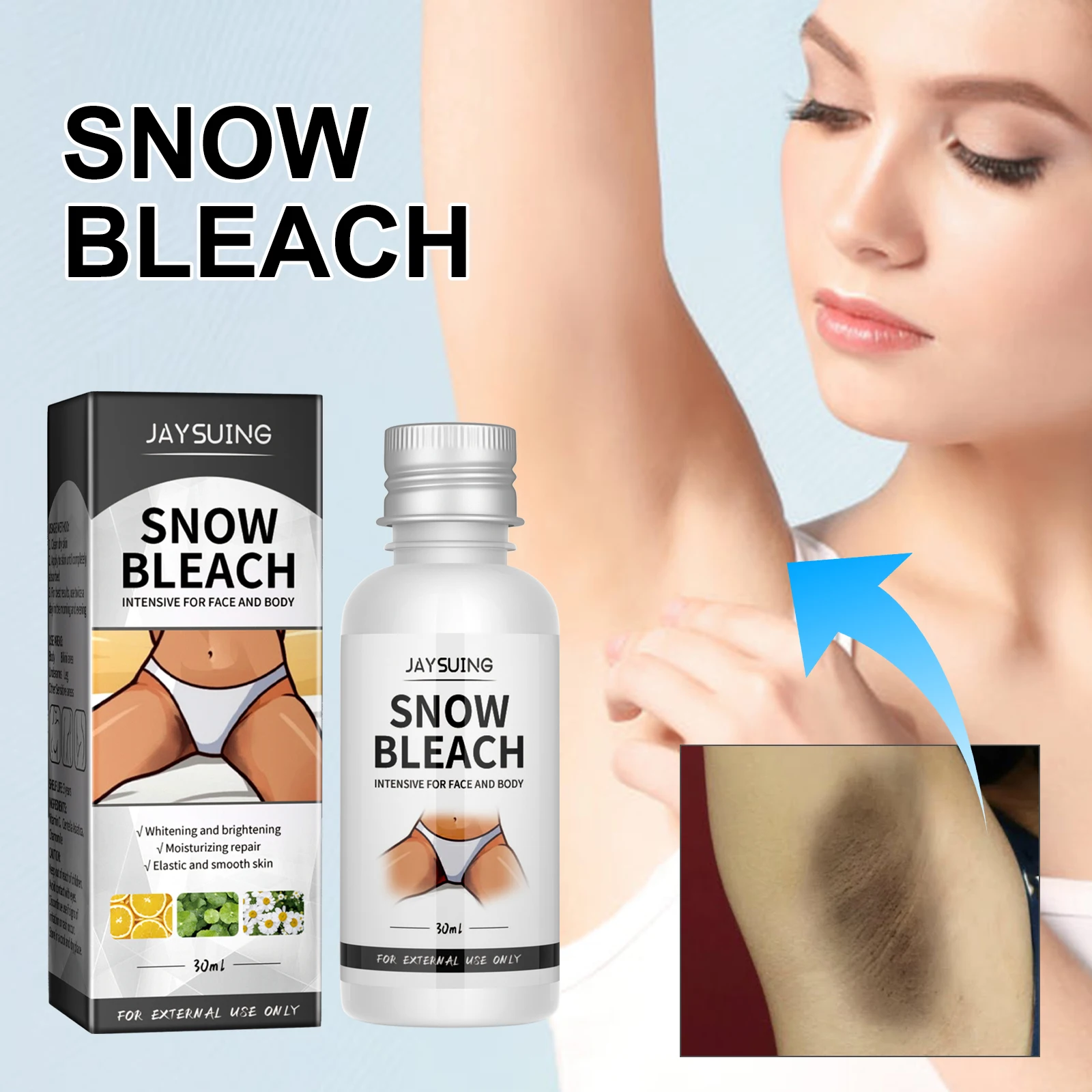 Aufhellungscreme für Intimbereich Achselhöhlen Bleichmittel Po Knie Aufhellen Innenschenkel Intimzonen Dunkle Flecken Entfernen Melanin Feine Haut