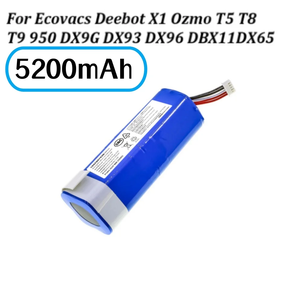 S10-Li-144-5200 14.4V 5200mAh Replacement Battery for Ecovacs Deebot Home Robot T5 T8+ T10 T20 Omni X1 Ozmo 950 DX9G Vacuum.
