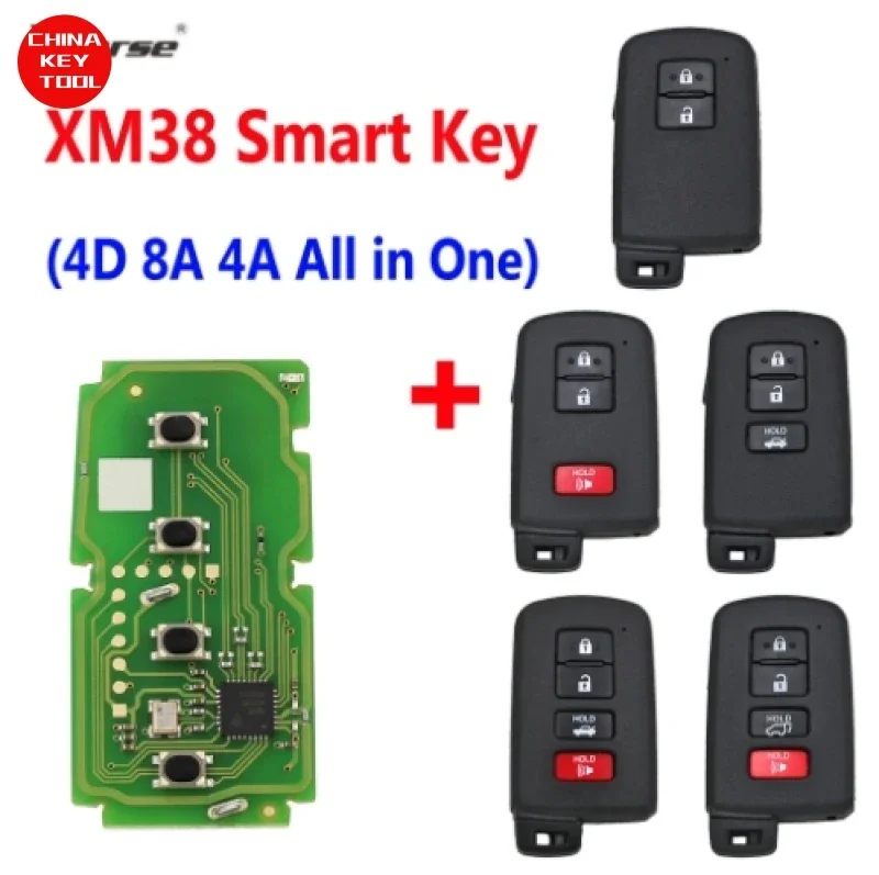 1PCS Xhorse XSTO01EN For Toyota XM38 Smart Key 4D 8A 4A All in One with for KEY TOOL Plus Max VVDI2 VVDI Mini Support Renew & Re