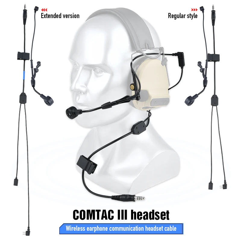 WADSN C3 سماعة نسخة لاسلكية كابل الميكروفون الاتصالات التكتيكية الصيد اطلاق النار سماعات PTT دفع إلى الحديث ملحق #5