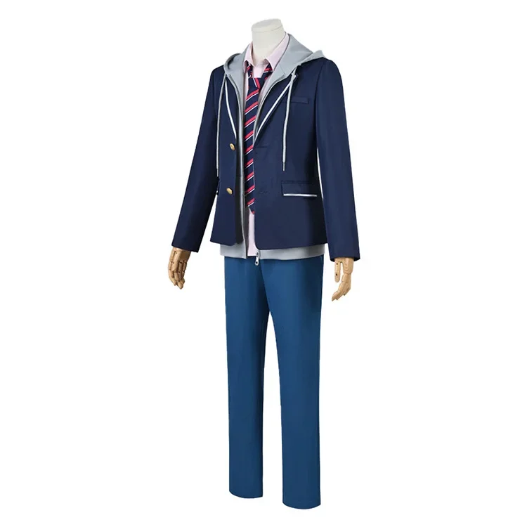 Wonderlands×Showtime Shinonome Akito cosplay costumes Colorful Stage Feat School Uniform Role Play Wig Suit For Men Women