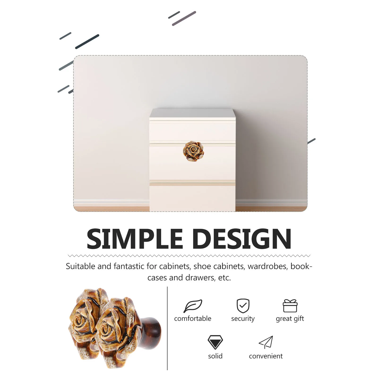 

2Pcs Retro Dresser Drawer Handles Metal Pull Knobs Durable for Cabinets Cupboards Wardrobes Drawers Dresser Drawer Knobs