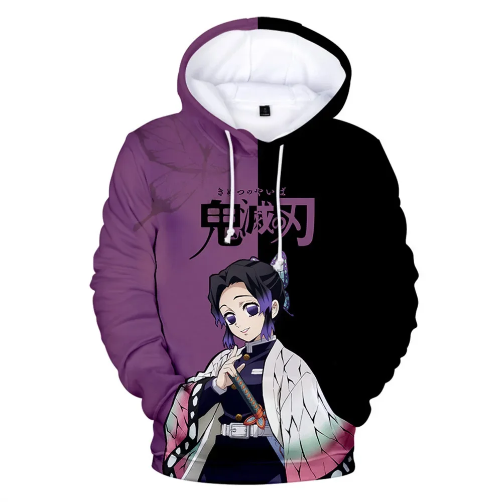 2024 Hoodies for Kids Kawalii Cartoon Hoodie Demon Slayer Print Fashion Autumn Outdoor Clothes Children Girls Sweatshirts Tops