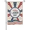 Happy Labor Day Patriotic Garden Flag Double Sided Burlap Seasonal Yard Decoration for Outside Porch 12x18 in llz