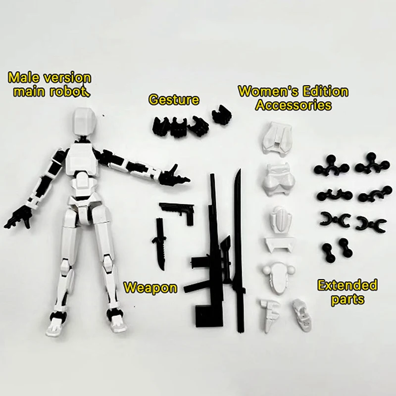 Multi-Jointed Movable Shapeshift Robot With Women's Accessories 3D Printed Mannequin Dummy 13 Action Figures Toys Kids Adults