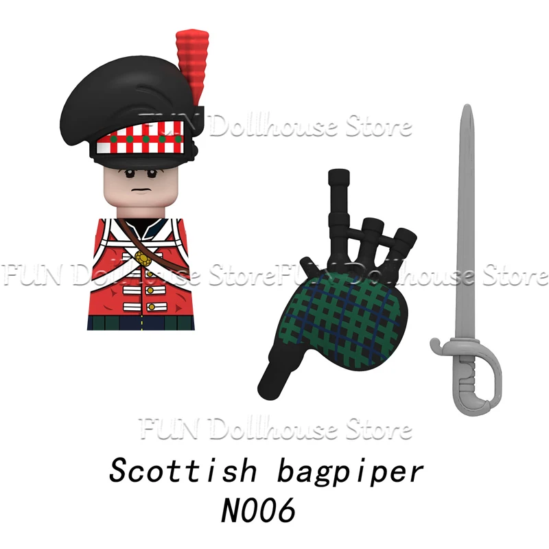 Mittelalterliche Militär-Figuren aus den Napoleonischen Kriegen, Bausteine für Britische, Französische und Preußische Infanterie, Ritter, Generäle, Waffen, Spielzeug