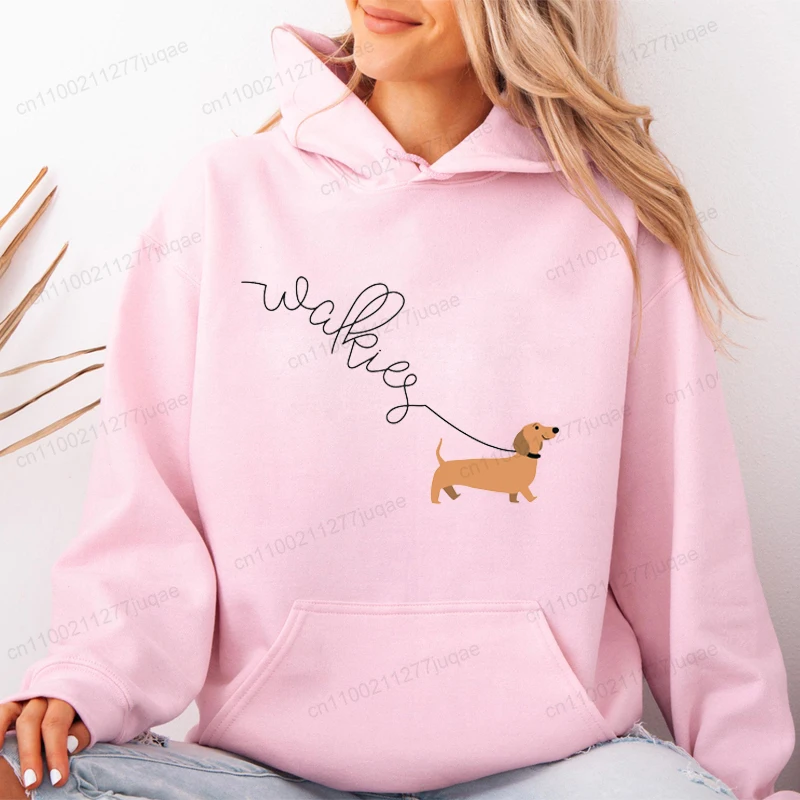 Dachshund Teckel divertido lindo perro Animal sudaderas con capucha mujeres moda sudaderas Casual moda con capucha ropa deportiva camisa cuello redondo Tops