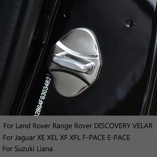 자동차 도어 잠금 커버 랜드 로버 디스커버리 레인지 로버 VELAR P250 P380/재규어 XE XF E-PACE XEL XFL/스즈키 Liana 4pcs F-PACE 