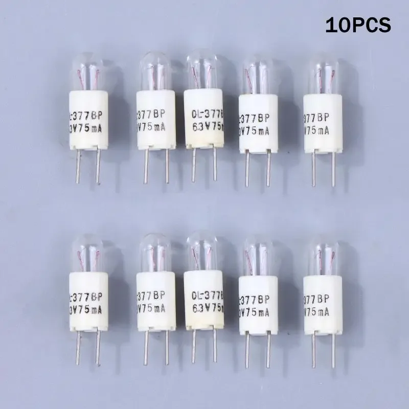 5/10pcs 6.3V 75mA Incandescent Bi-Pin Style Indicator Bulbs For Many Vintage Hi-fi Stereo Receivers