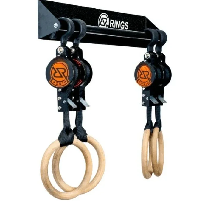 Adjustable Gymnastic Rings with Straps, Home Gym Fitness Hanging Rings for Bodyweight Strength Training