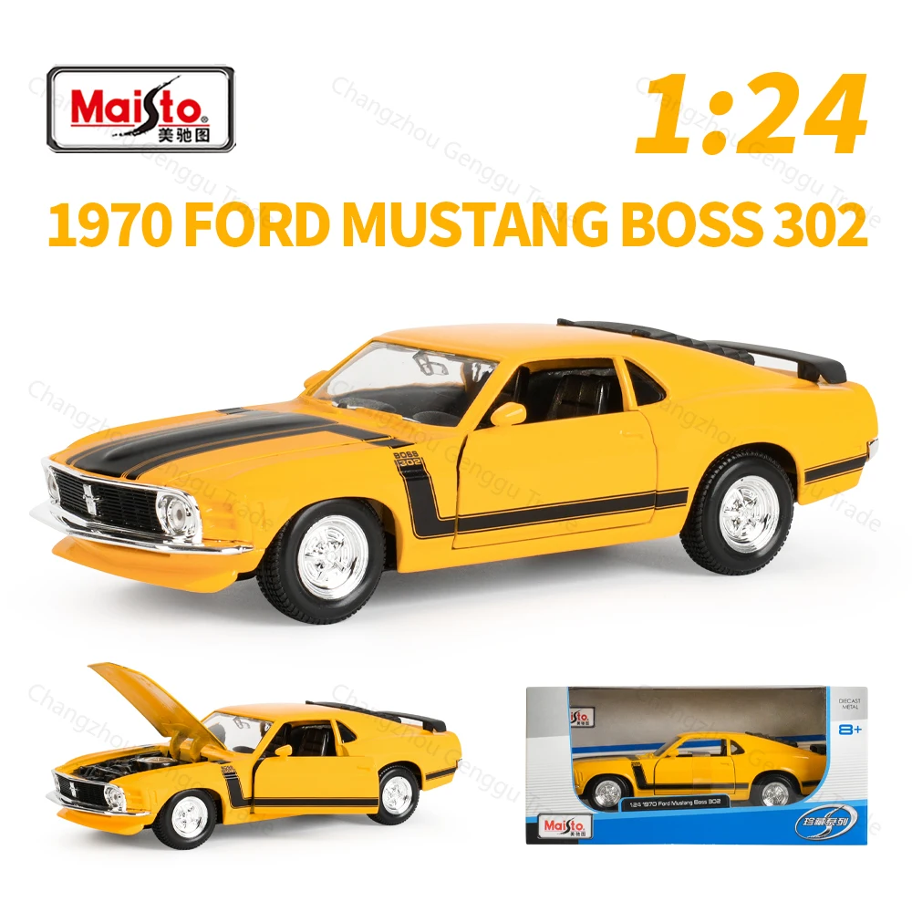 Maisto 1:24 Ford Mustang Boss 302 Street Racer 1970, Auto Deportivo, Vehículo de Metal Fundido a Presión, Modelo Coleccionable