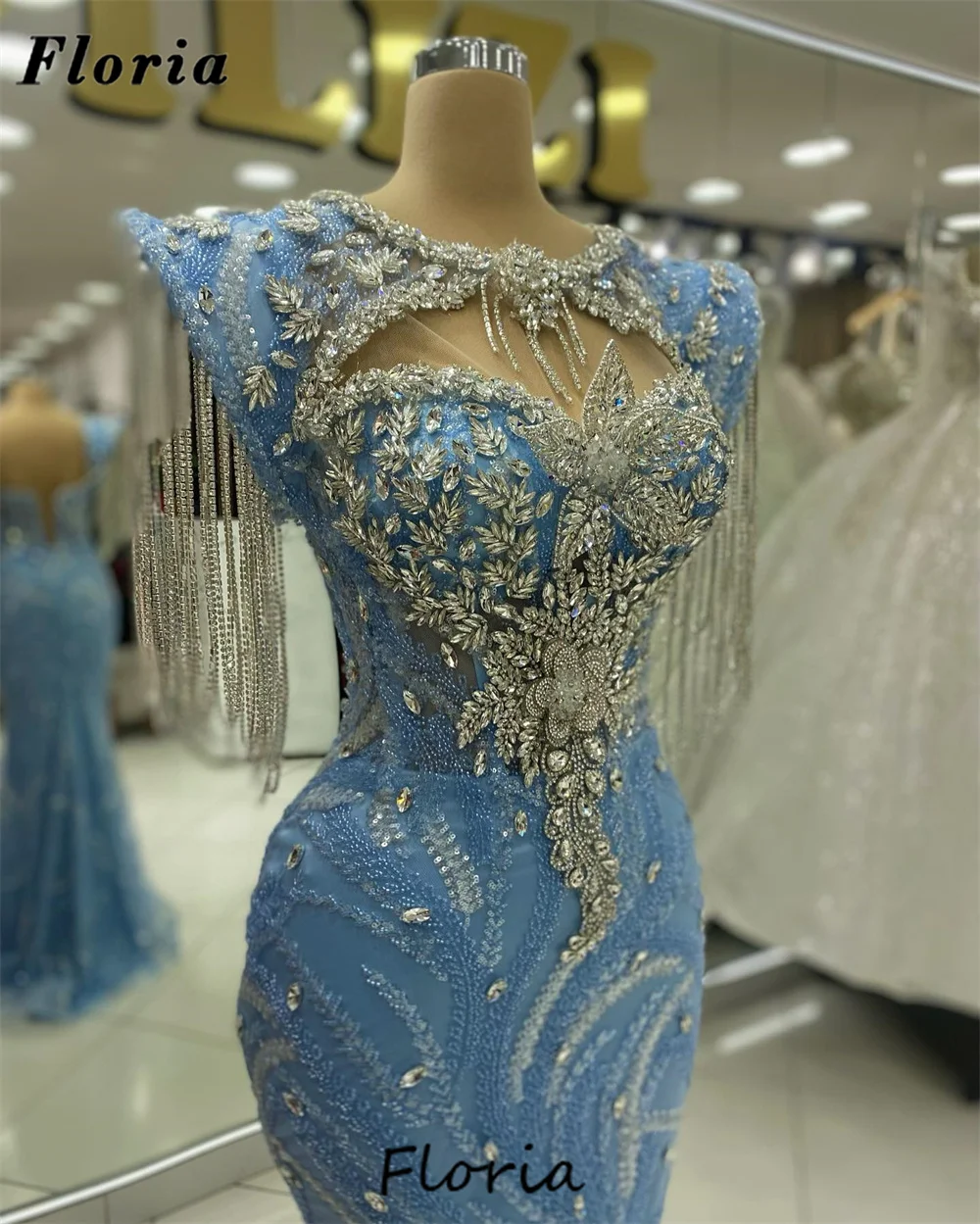 Świecące suknie wieczorowe z koralikami Aso Ebi Dubai kryształy suknia weselna elegancka suknia na zamówienie długa suknia zaręczynowa suknie na bal