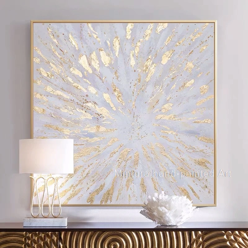 Hand Painted Abstract Gloriously Radiant Oil Painting On Canvas,Modern Wall Art,Picture For Living Bedroom Home Decor Restaurant