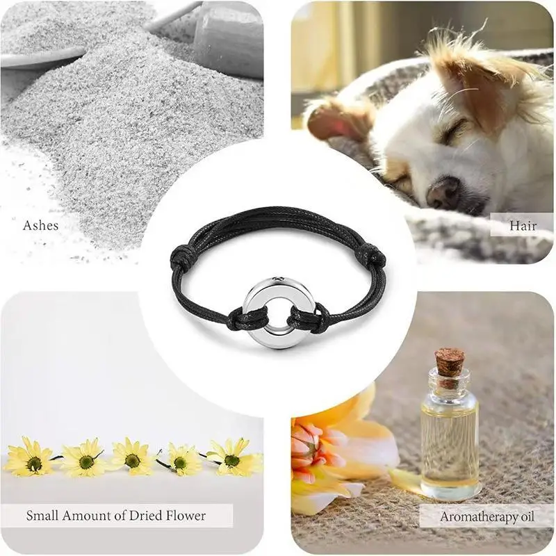 Gedenk-Urnen-Armband für Minimalistischen Kreis des Lebens Ewigkeits-Schmuck Verstellbare Größe für Familie und Freunde zur Gedenkverwendung – Detail 4
