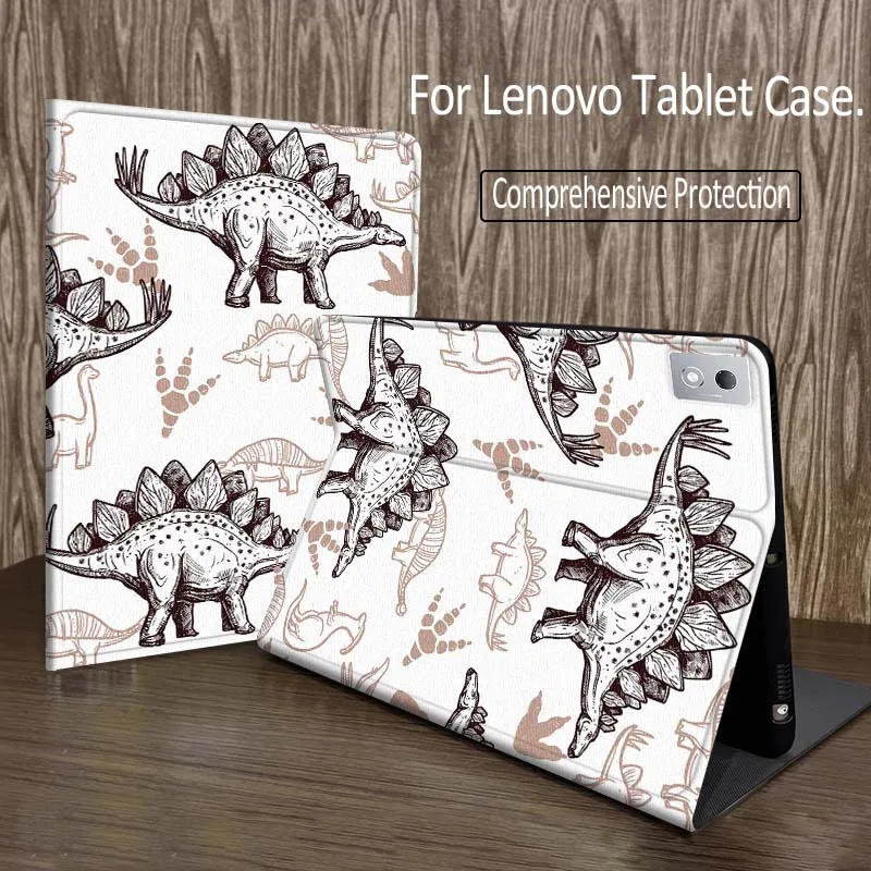 

Cartoon Dinosaur Seamless Pattern Tablet Case For Legion Xiaoxin Pad P12 Pro Y900 GT 2023 2025 12.1 12.7 14.5 inch