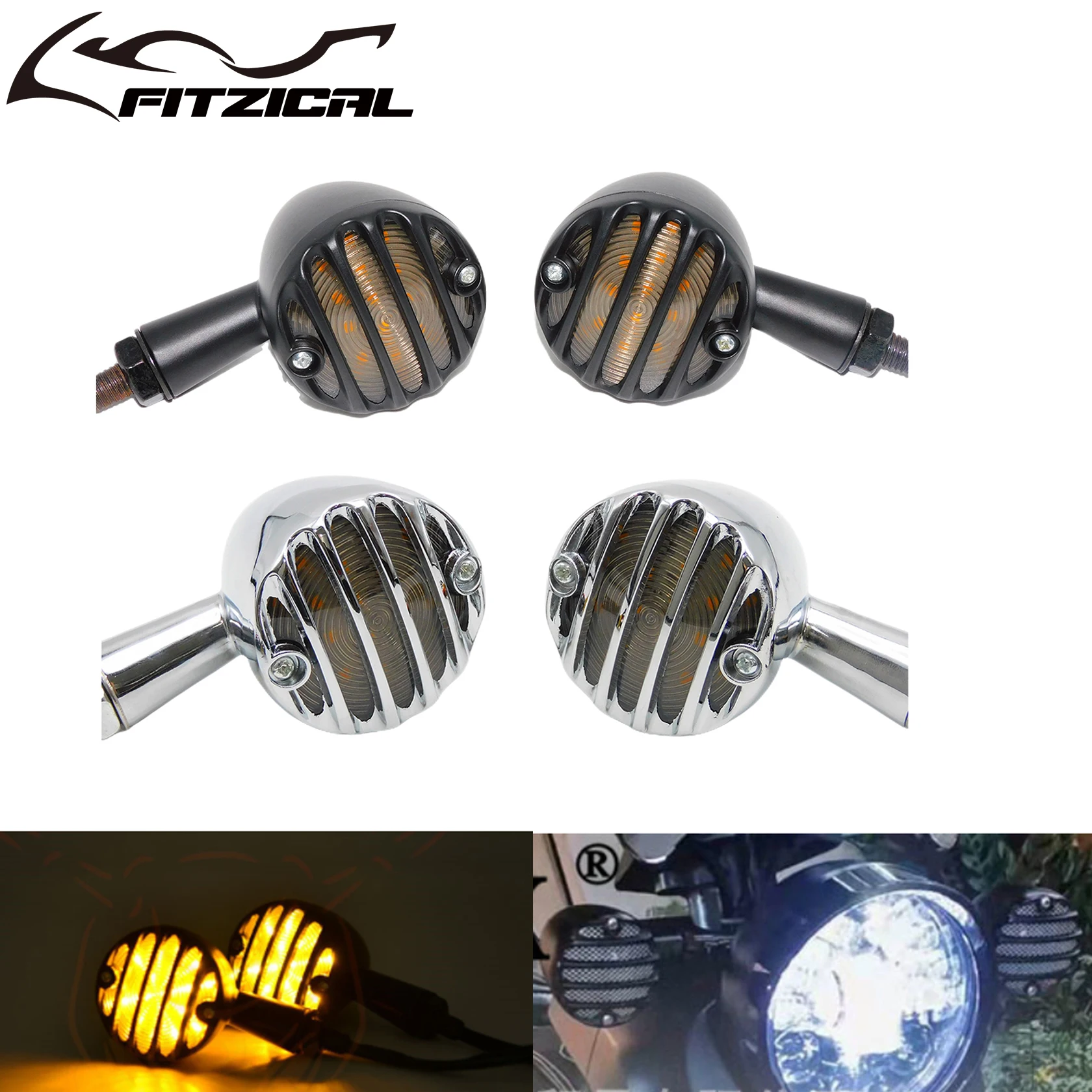 2Pcs/4Pcs Motorcycle Universal Turn Signal Light Bullet Indicator Lamp For Harley Touring Dyna Chopper Cafe Racer For Honda