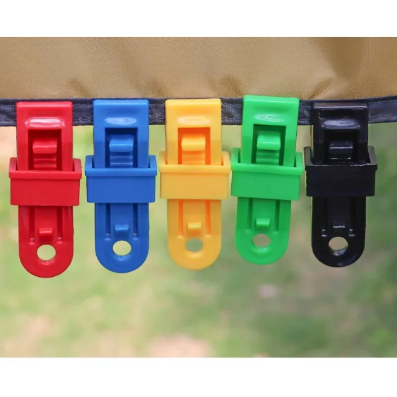 1/5PCS Push-Pull Tent Clips Tent Attachment Clips Outdoor Camping Tent Hooks Windproof Strap Barb Clips Fixed Plastic Clamp