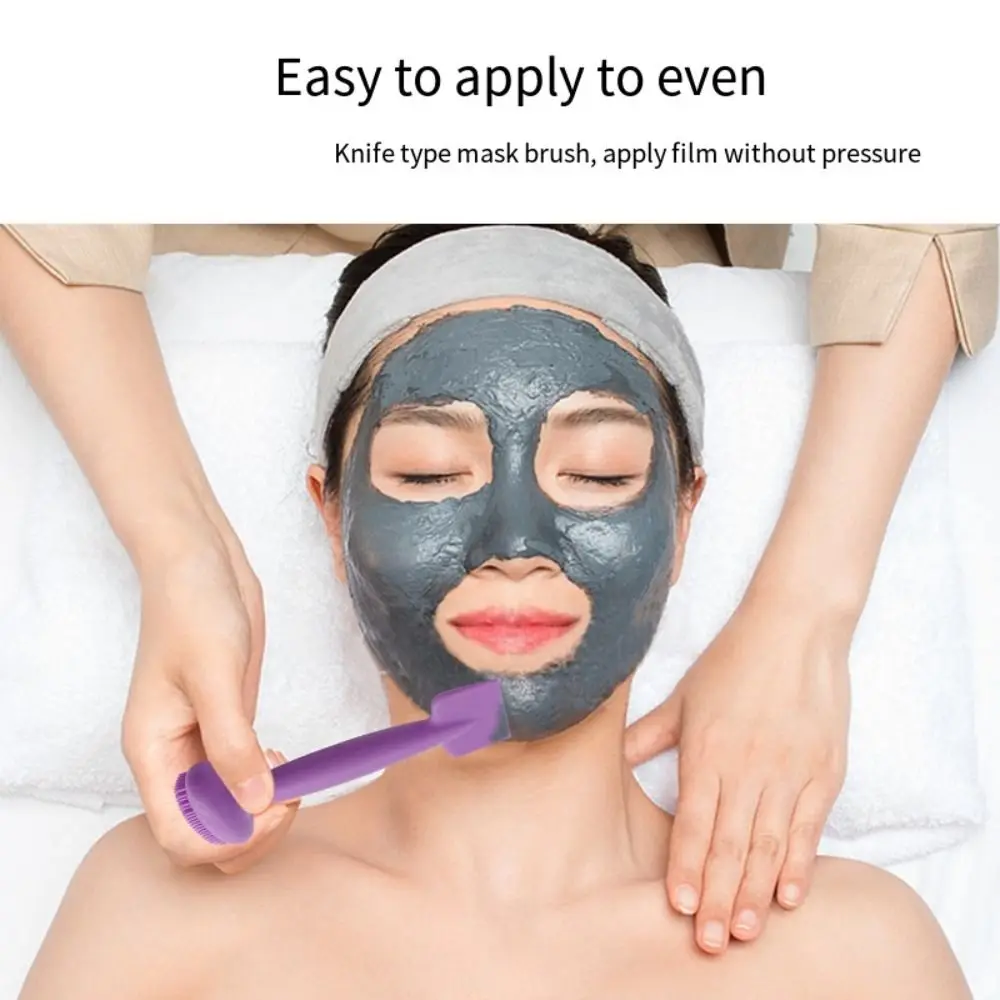 Zachte Siliconen Gezichtsmasker Borstel Exfoliator Scrub Gezichtsreinigingsborstel Huidverzorging Masker Modder Mengen Tool Dubbele Hoofd Masker Borstel Meisje