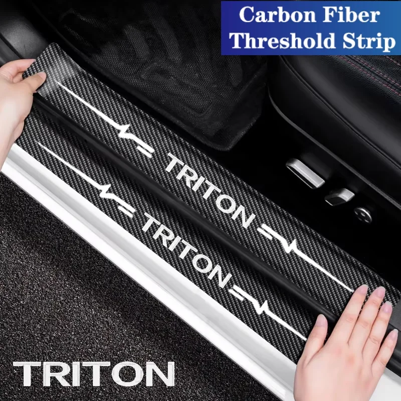 

Carbon Fiber Car Door Sill Protector Threshold Strip Stickers For Hyundai TRITON 2025 Auto Rear Bumper Trunk Guard Film Decals