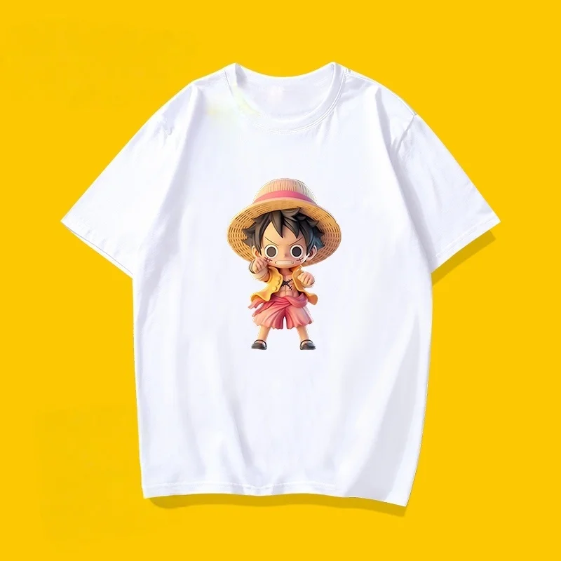 

Summer 2026 One Piece Munch D. Luffy "Q Edition Cute Series" Casual Theme 100% Cotton Print T-shirt for Men and Women Y2k