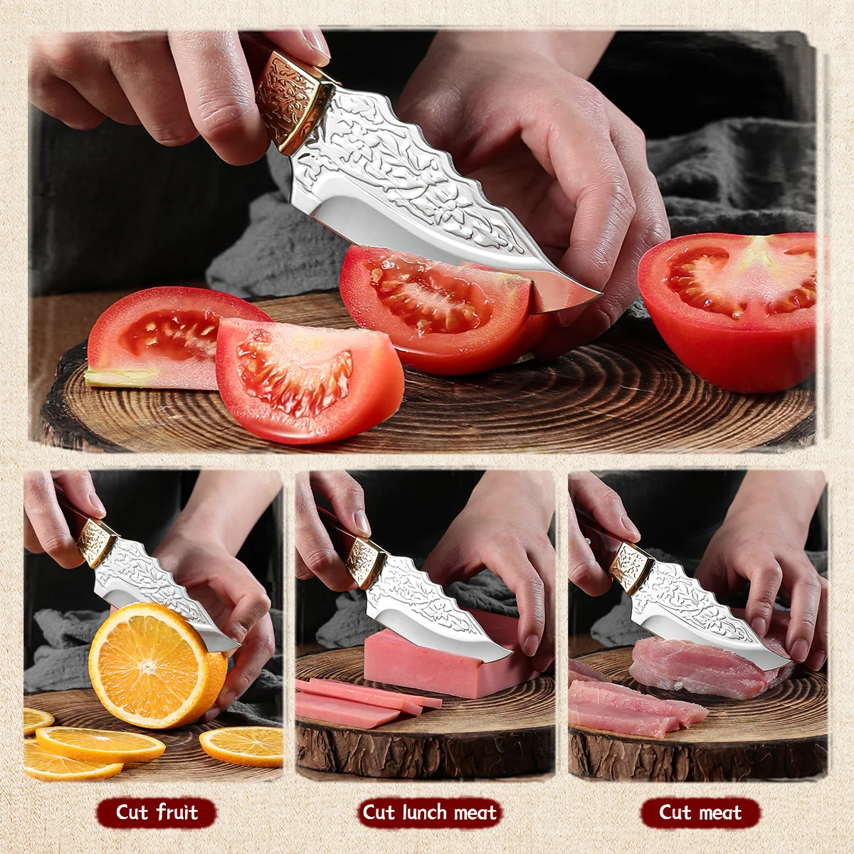 الفولاذ المقاوم للصدأ نزع العظم السكاكين اليدوية مزورة سكين الفاكهة سكين تقطيع اللحوم الساطور الشيف سكين الجزار أدوات الطبخ الأسماك #5