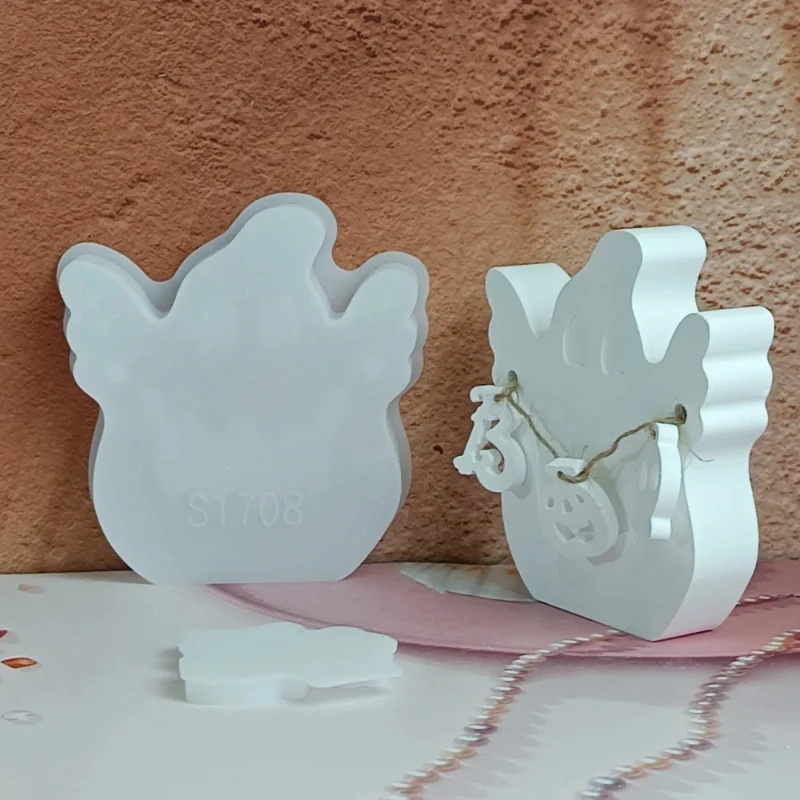 

Хэллоуин призрак форма для свечи DIY тыква призрак моделирование украшения ремесла гипсовая смола изготовление силиконовая форма с подвеской в виде призраков