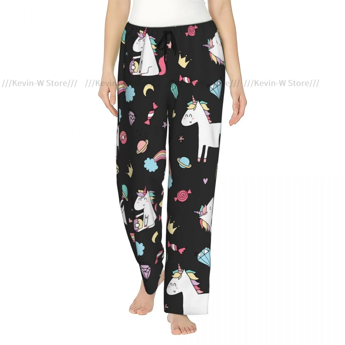 

Women Cute Unicorn Dreams Pattern Flannel Pajama Pants Soft Warm Sleep Pants Cozy Winter Loungewear