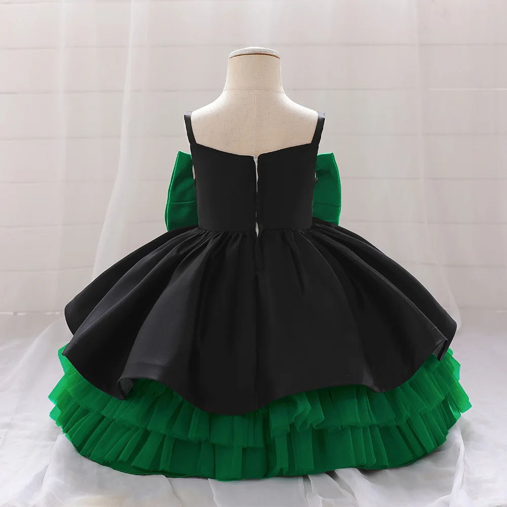 Robe de soirée tutu avec nœud papillon pour bébé fille, vêtements de Noël pour nouveau-né, robes de premier anniversaire, fête de mariage pour enfants