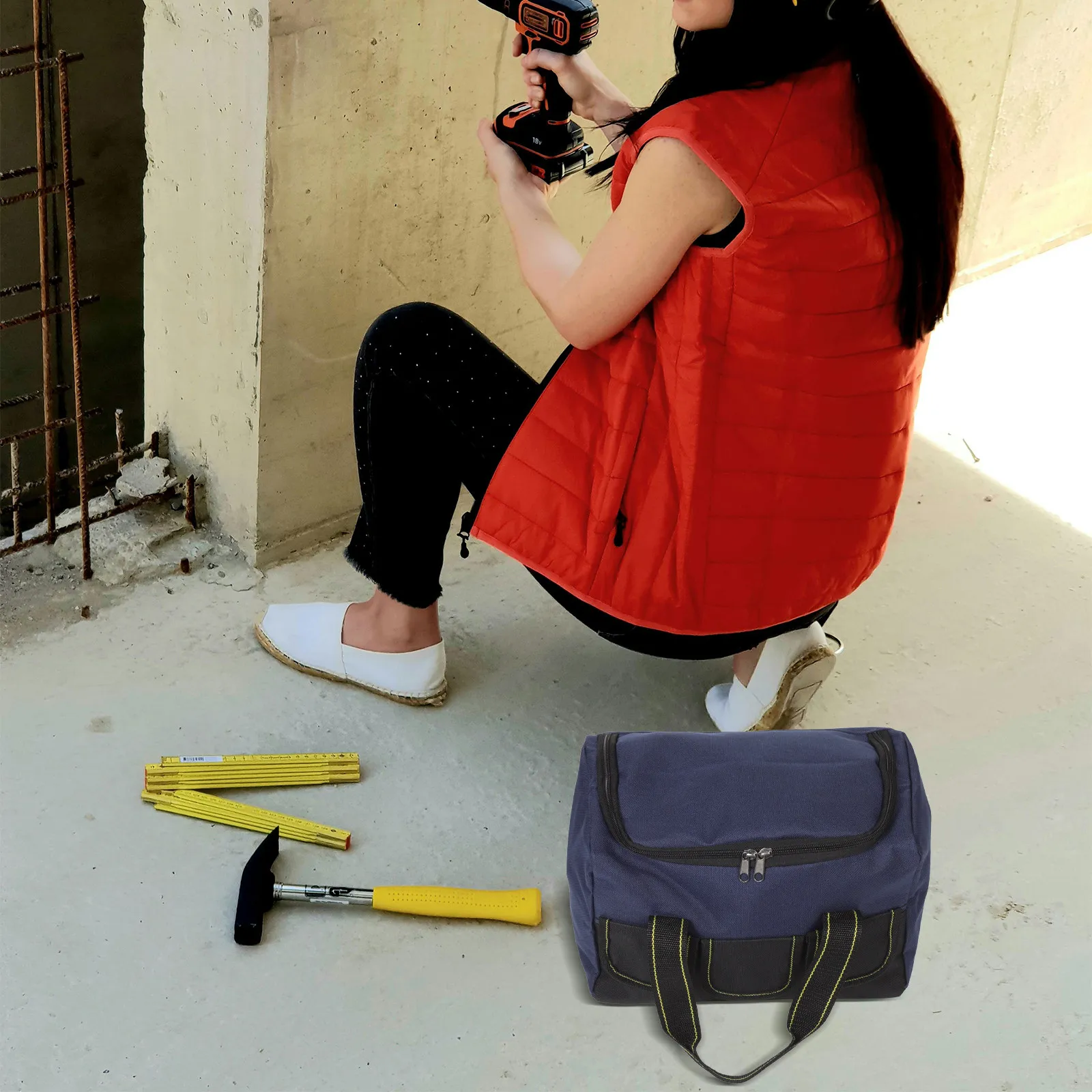 

Вместительная сумка для инструментов повышенной прочности, переносной органайзер для электрика, для строительных и бытовых инструментов