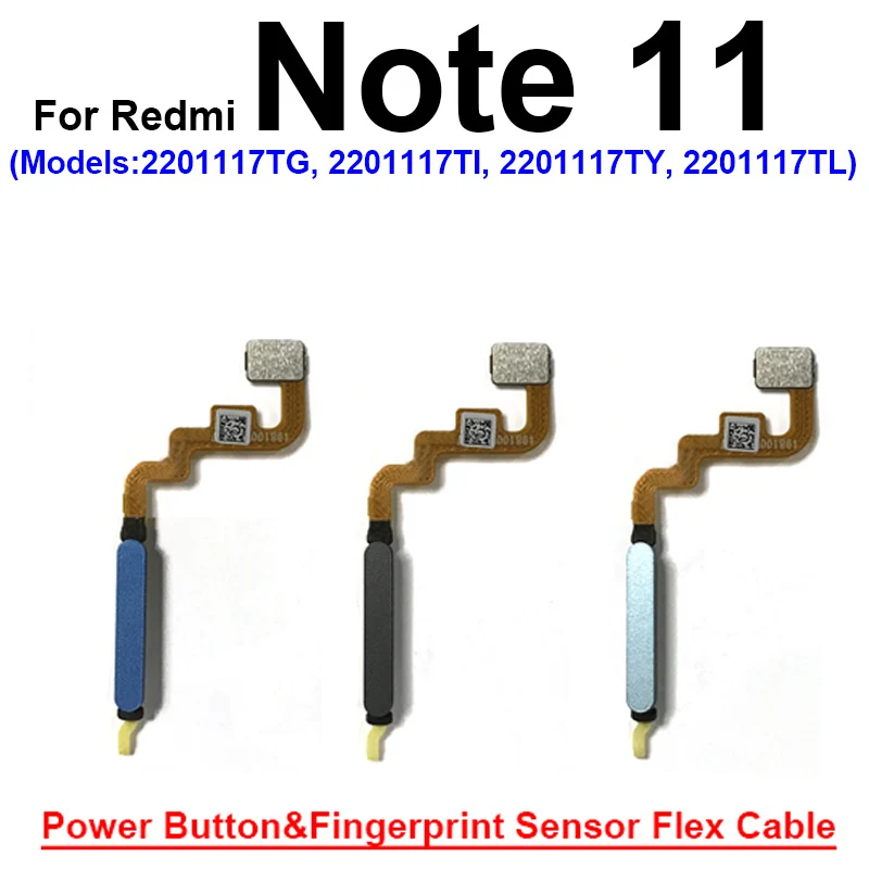 

For Xiaomi Redmi Note 11 11 Pro 11Pro Plus 4G 5G Fingerprint Sensor Flex Cable Fingerprint Sensor Power Button Parts