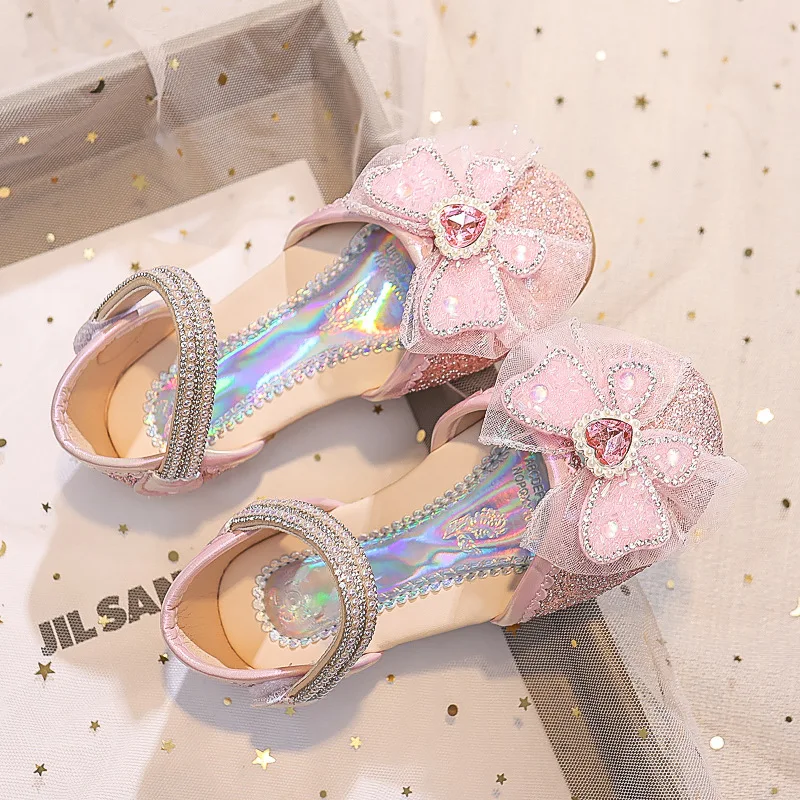 

Fashion New Pattern Cute Bow Decoration Love Bright Diamond Youth Slippers for Girls Slip on Sandals for Girls Girls Sandals