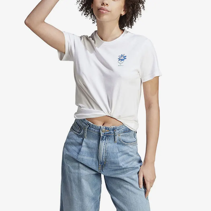 

Официальная новая женская дышащая футболка Adidas с круглым вырезом и короткими рукавами с принтом IB4875