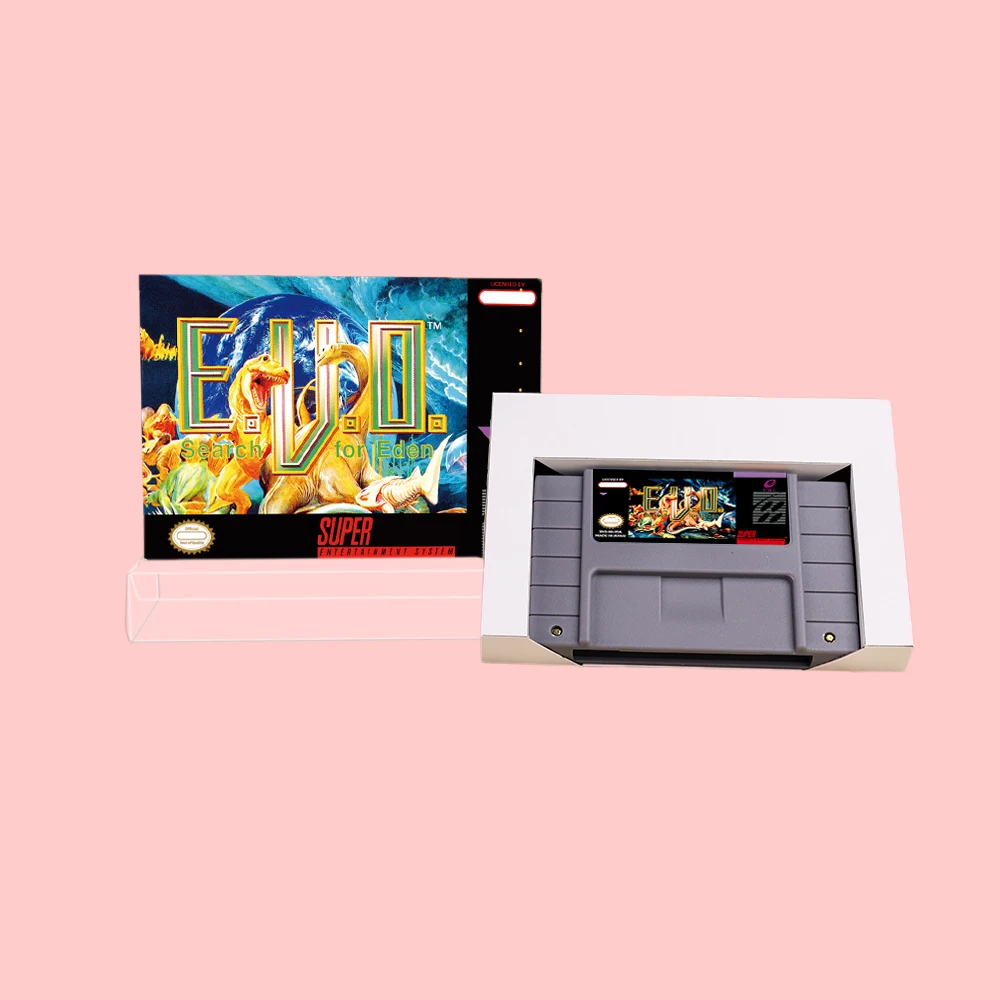 

E.V.O. - Search for Eden Game with Box (Battery Save) 16bit game card for USA NTSC EUR PAL version SNES video game console