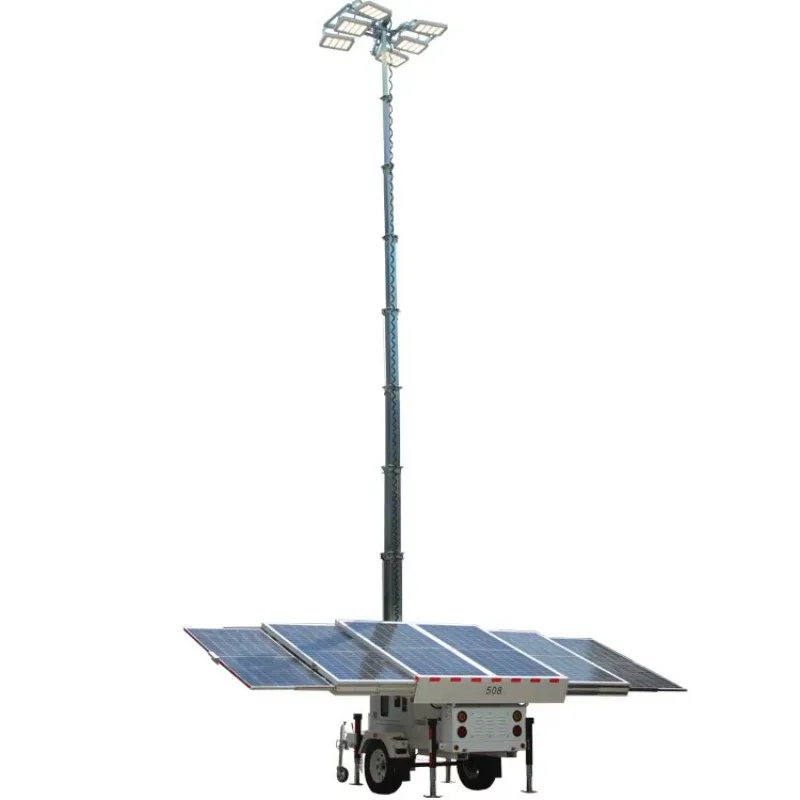 

Mobile Trailer Camera Solar Powered Portable Lighting Emergency Telescopic Mast Surveillance Solar Light Tower Customized