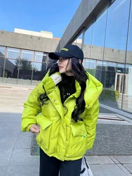 Winter Hooded Parkas Women Winter Women's Cold Coat Candy Color Puffy Warm Cotton Padded Jackets Female Thicken Windbreak Coat