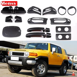 ABS Matte Black Car Exterior Accessory For Toyota FJ Cruiser 2007-2022 Rearview Mirror Cap Handle Cover Taillight Fog Light Trim