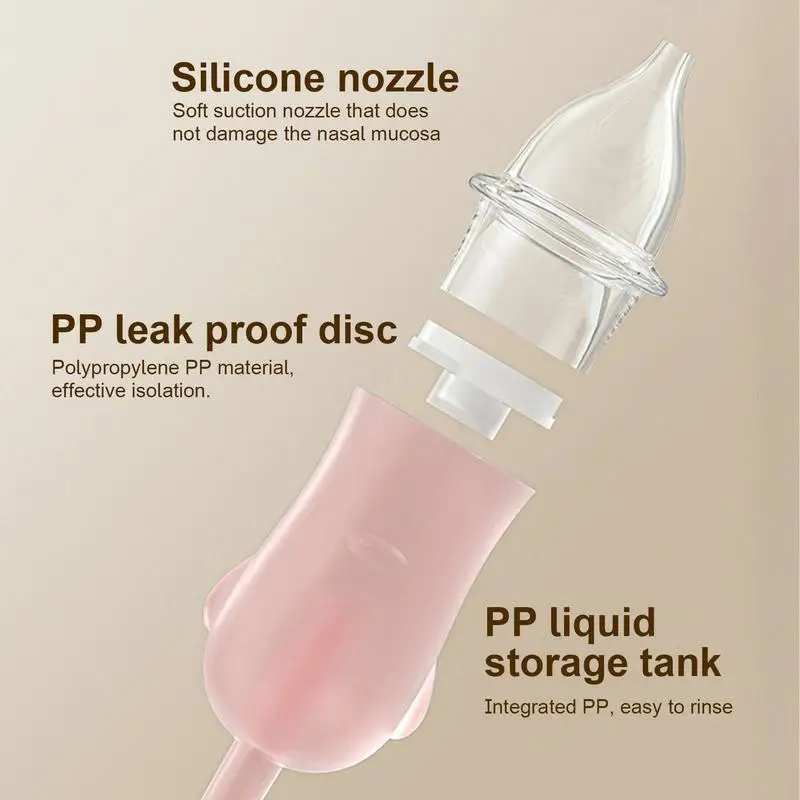 Baby Nose Sucker Manual Silicone Nose Aspirator Baby Booger Sucker Adjustable Nose Cleaner with Gentle Snot Suction for Home use