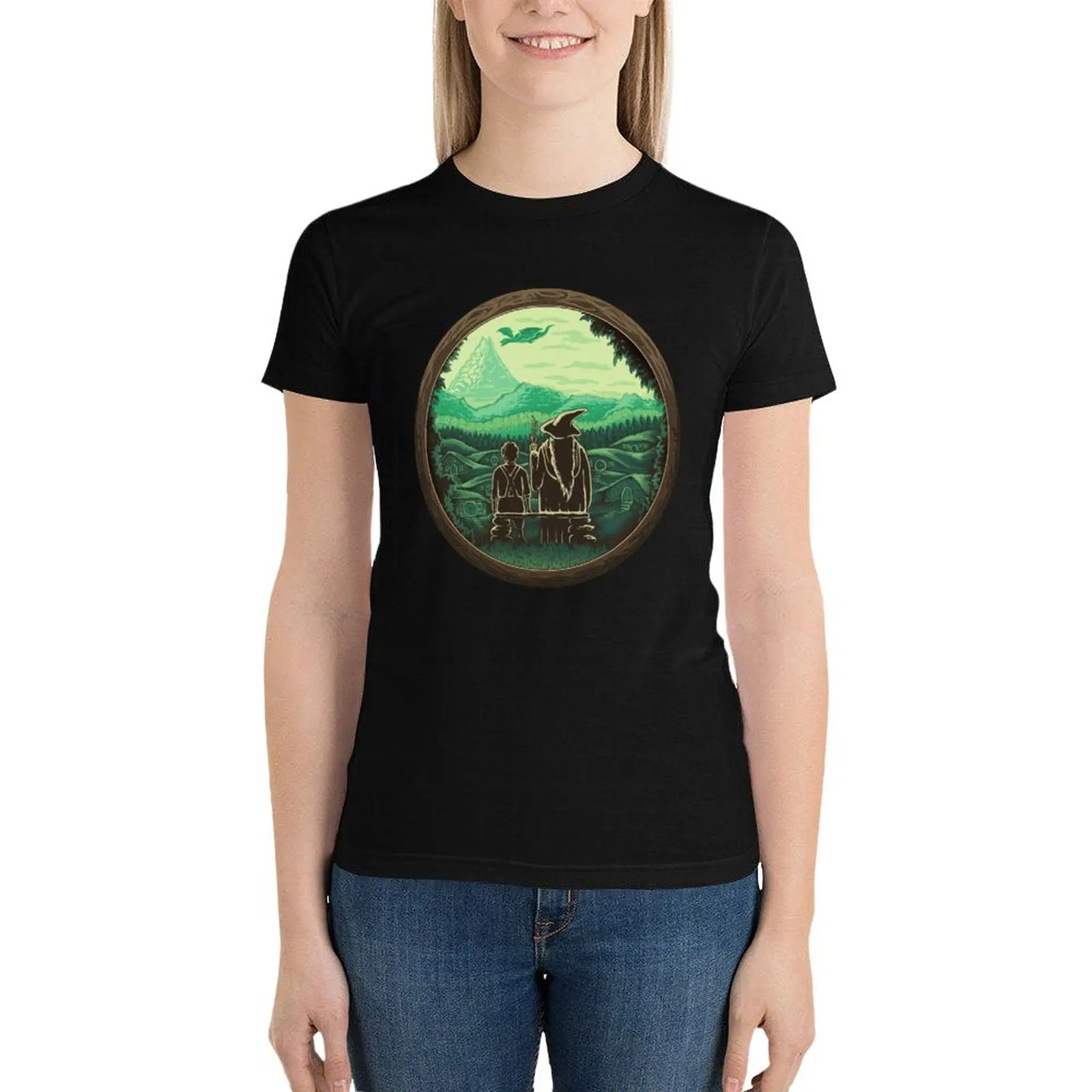 Let's have an Adventure T-Shirt vintage clothes cute tops Women's cotton t-shirt