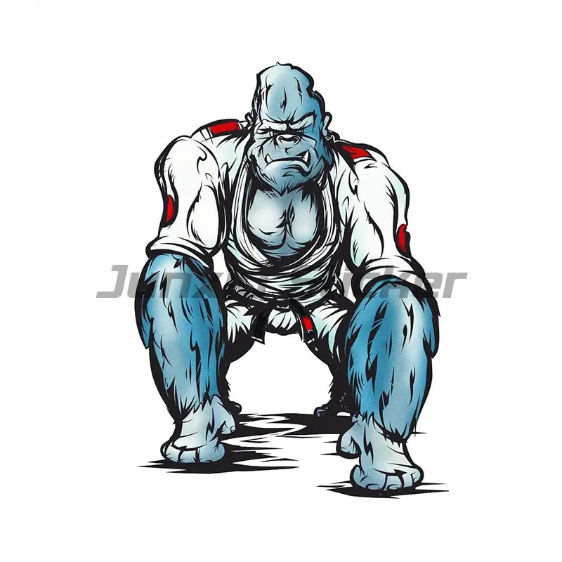 Jiu-Jitsu The Gentle Art of Jiu Jitsu Chimp Monster Blue Vinyl Car Stickers SUV Fine Window Decal Custom Printing Decor