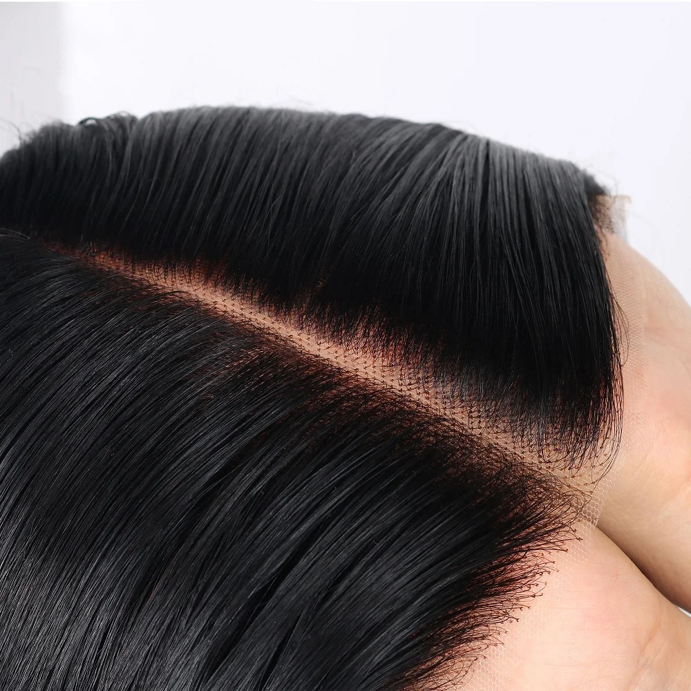 Parrucche anteriori in pizzo dritto 7x5 pre-tagliate Parrucche per capelli umani Densità 200% Indossare e Go Parrucche senza colla Capelli umani