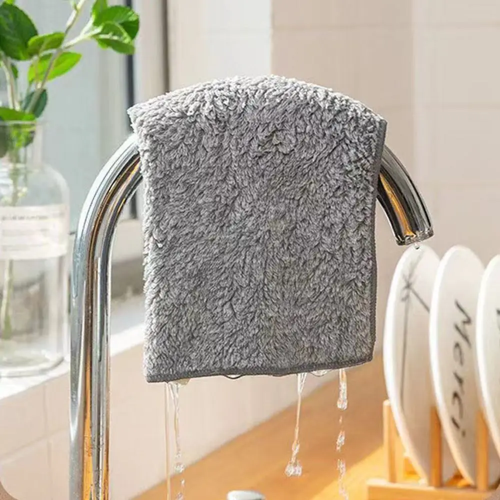 1PC panno in fibra di carbone di bambù asciugamani per la pulizia della cucina olio antiaderente riutilizzabile strumento per la pulizia della cucina della casa