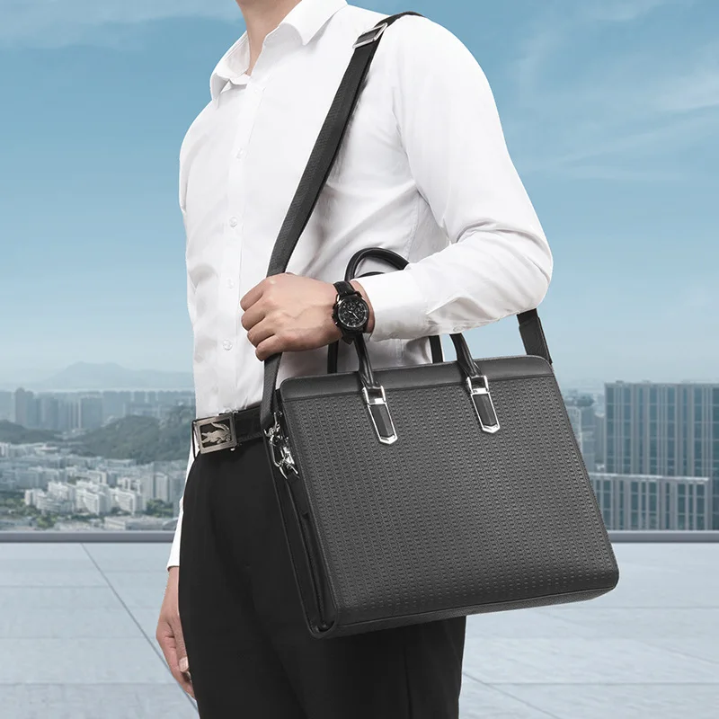 Genuine Messenger Men Leather Bag Anti-theft Password Lock Men's Handbag Layer Business Fashion Cowhide Large Capacity Briefcase