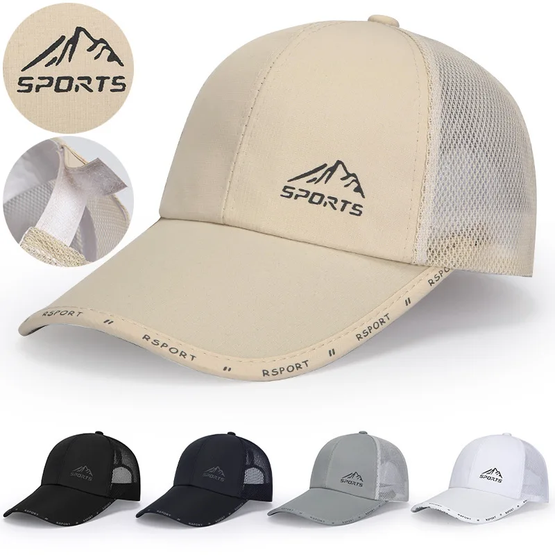 

For Spring Summer New Baeball Outdoor Caual Fihing Extended Brim Breathable Meh Workout Sport Cap