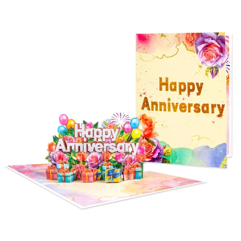 Y166 3D Anniversary Greetings Cards,Happy Anniversary Popup Card,Weedings Anniversary Card for Couple Girlfriend Boyfriend